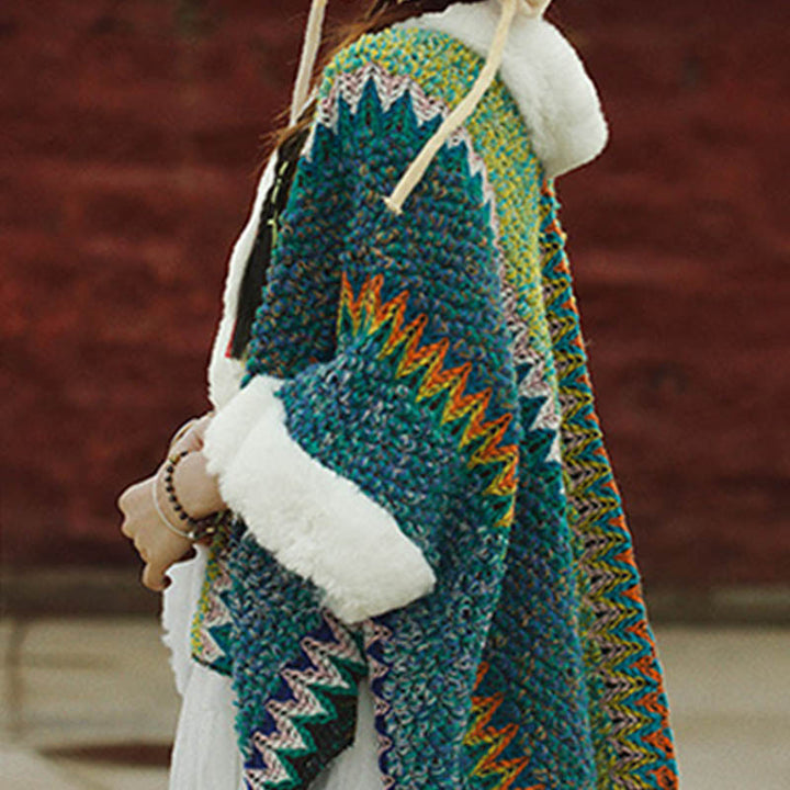 Mantón de rayas multicolor tibetano con Buddha Stones , bufanda de viaje acogedora para invierno - image 22