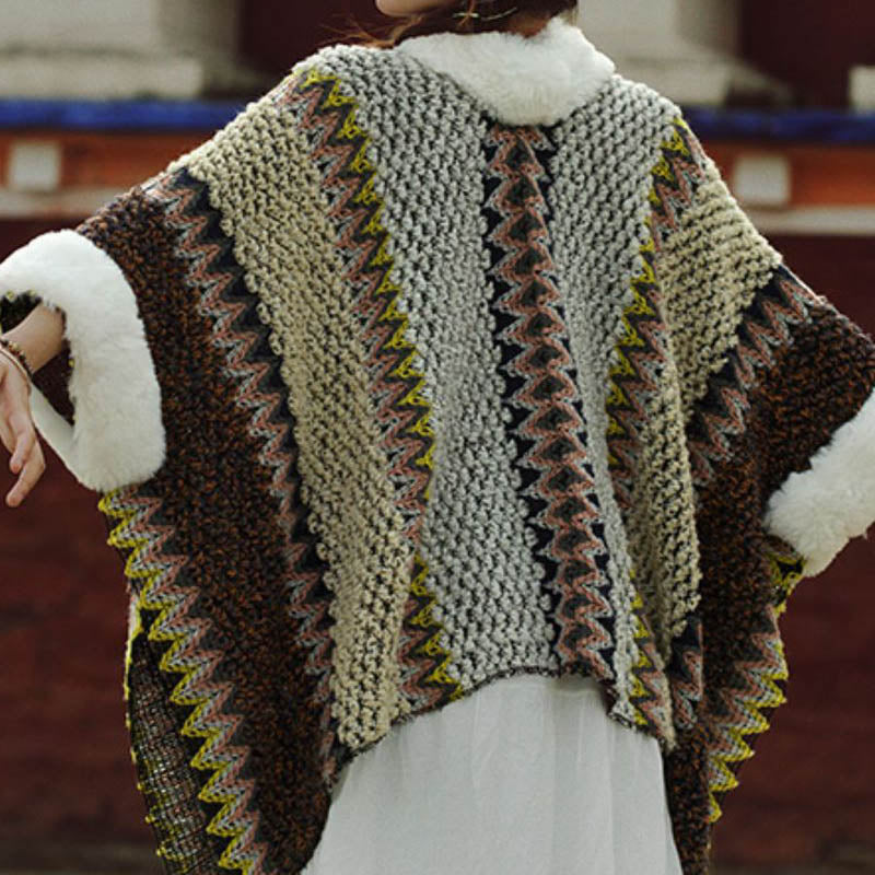 Mantón de rayas multicolor tibetano con Buddha Stones , bufanda de viaje acogedora para invierno - image 5