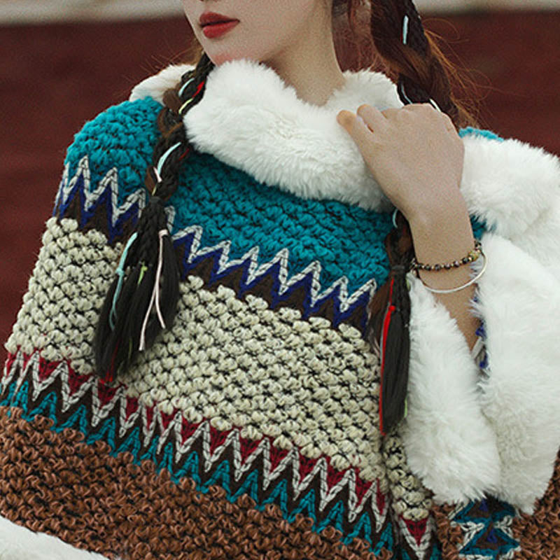 Mantón de rayas multicolor tibetano con Buddha Stones , bufanda de viaje acogedora para invierno - image 50