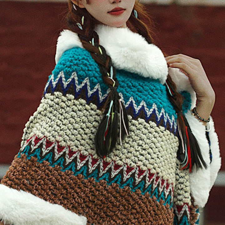 Mantón de rayas multicolor tibetano con Buddha Stones , bufanda de viaje acogedora para invierno - image 47