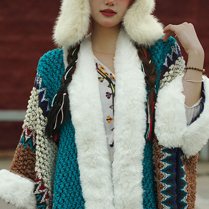 Mantón de rayas multicolor tibetano con Buddha Stones , bufanda de viaje acogedora para invierno - image 49