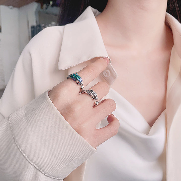 Anillo de metal ajustable con protección de la suerte del Año del Dragón de plata de ley 925 con Buddha Stones - image 7