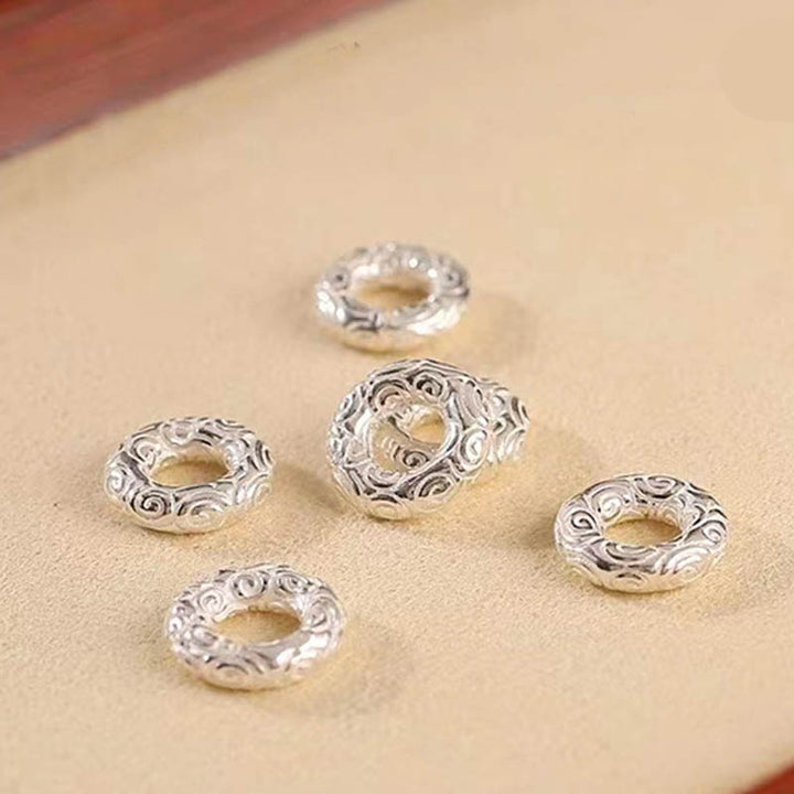 Tobillera con pulsera de sonido y seguridad con hebilla de paz y nubes propicias de Plata de Ley 925 con Buddha Stones - image 11