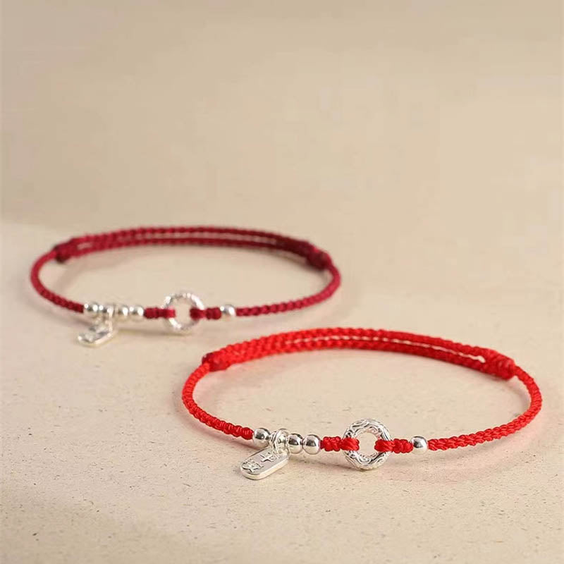 Tobillera con pulsera de sonido y seguridad con hebilla de paz y nubes propicias de Plata de Ley 925 con Buddha Stones - image 16