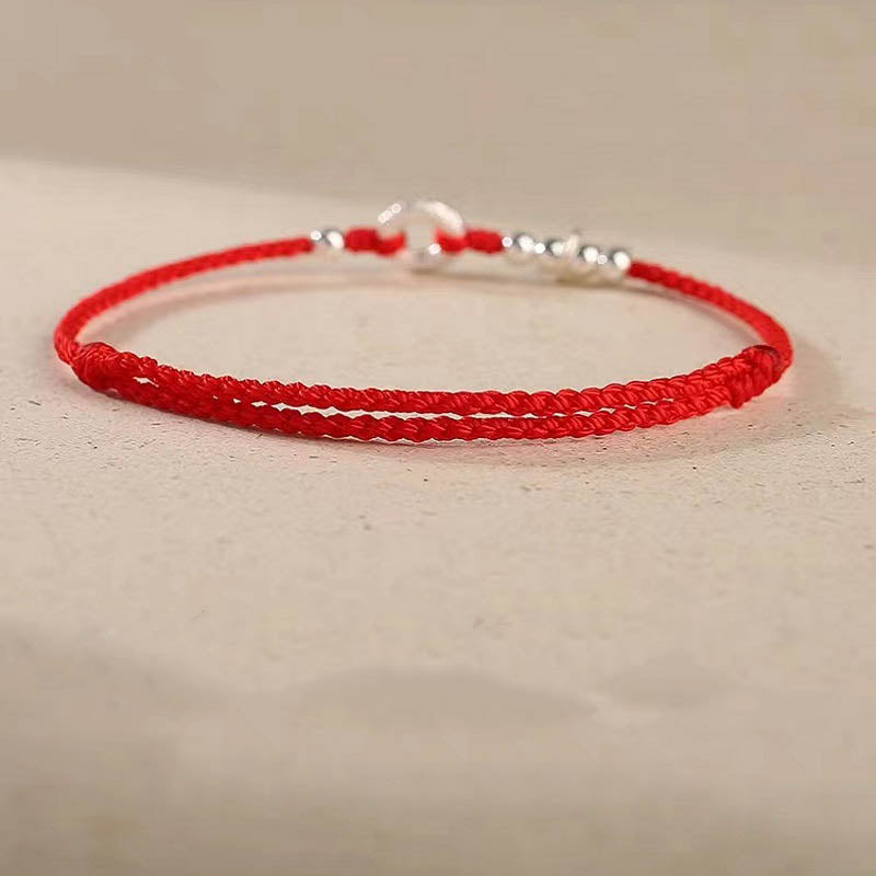 Tobillera con pulsera de sonido y seguridad con hebilla de paz y nubes propicias de Plata de Ley 925 con Buddha Stones - image 13