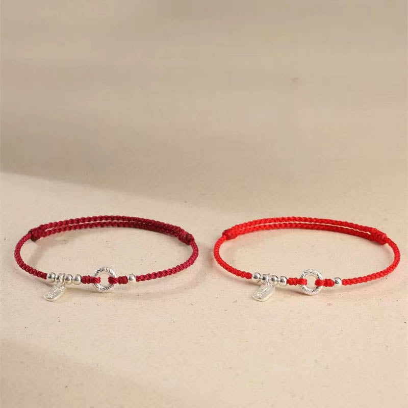 Tobillera con pulsera de sonido y seguridad con hebilla de paz y nubes propicias de Plata de Ley 925 con Buddha Stones - image 18