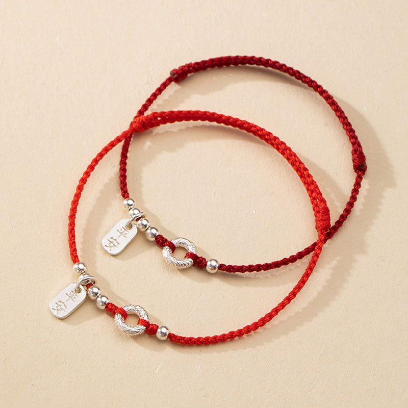 Tobillera con pulsera de sonido y seguridad con hebilla de paz y nubes propicias de Plata de Ley 925 con Buddha Stones - image 2