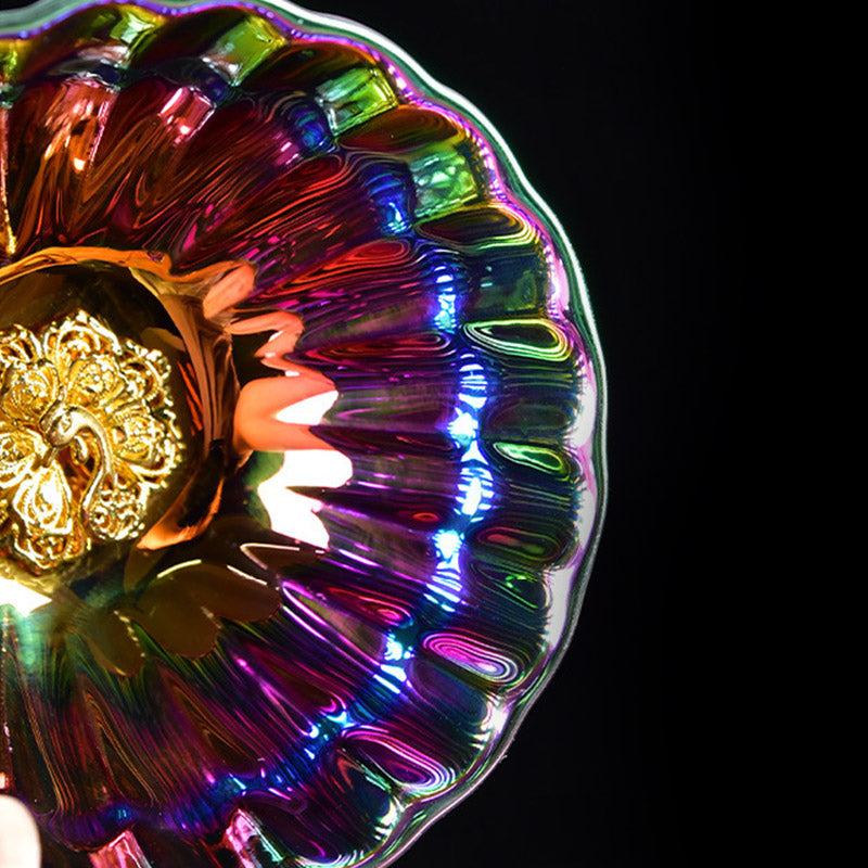 Taza de té de cerámica china Jianzhan multicolor con incrustaciones de pavo real y Buddha Stones, taza de té de kung fu