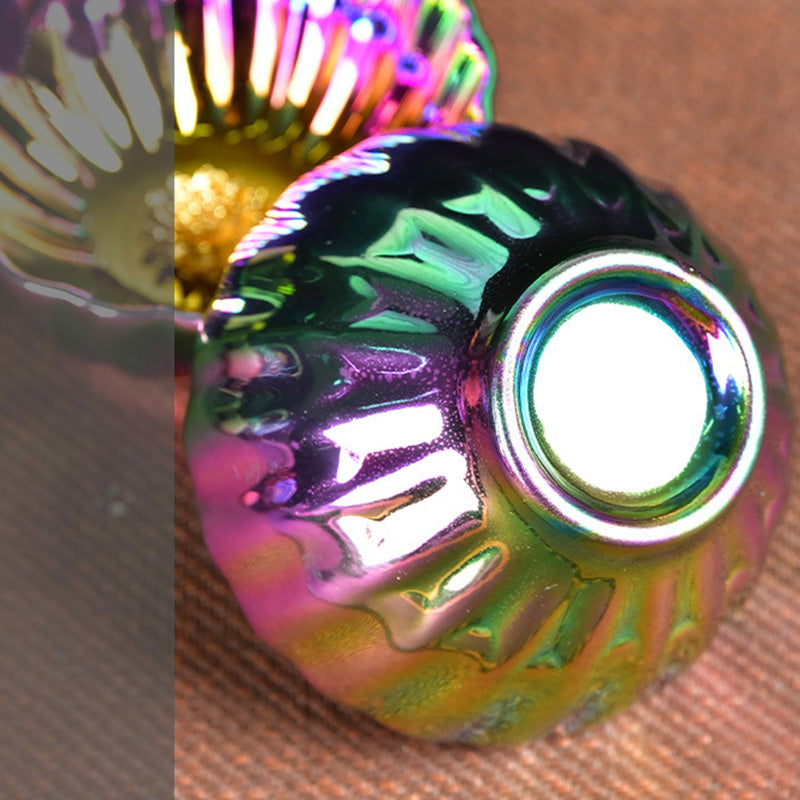 Taza de té de cerámica china Jianzhan multicolor con incrustaciones de pavo real y Buddha Stones, taza de té de kung fu