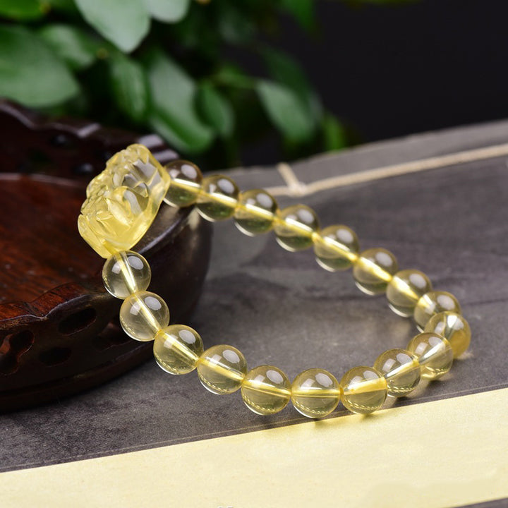 Pulsera de riqueza de Buddha Stones FengShui Citrino PiXiu - image 2