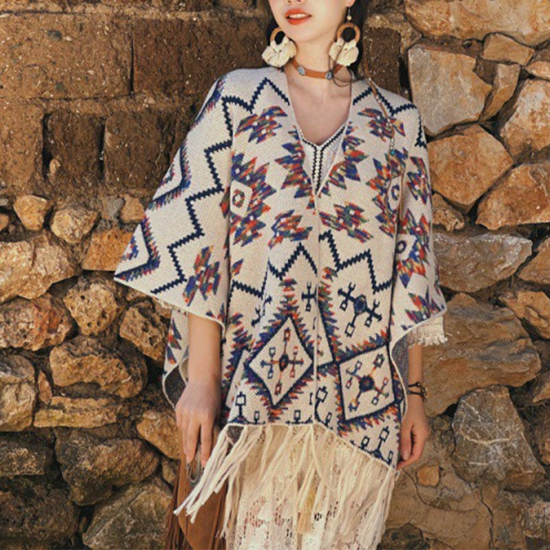 Buddha Stones , patrón geométrico a rayas, bufanda de punto de viaje acogedora para invierno - image 4