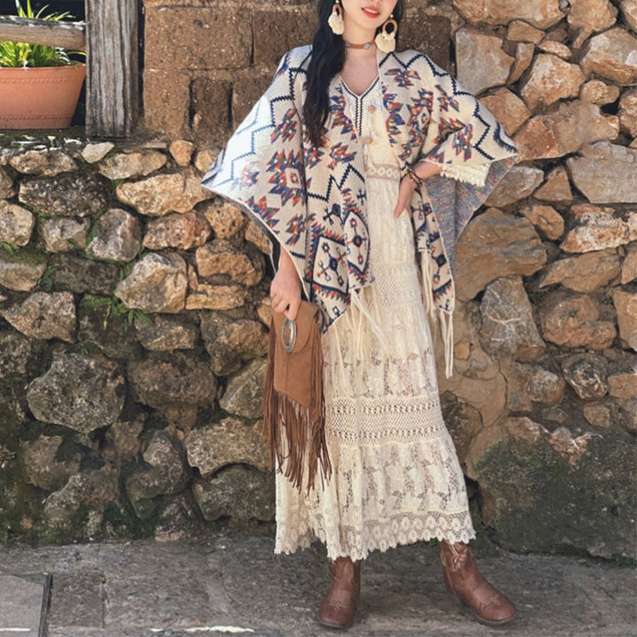 Buddha Stones , patrón geométrico a rayas, bufanda de punto de viaje acogedora para invierno - image 7