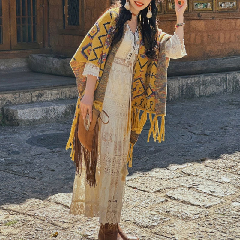 Buddha Stones , patrón geométrico a rayas, bufanda de punto de viaje acogedora para invierno - image 2