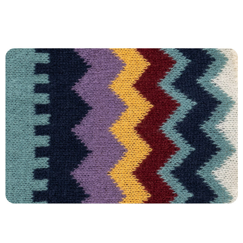 Mantón tibetano de Buddha Stones, bufanda de viaje acogedora de invierno con borlas de línea ondulada a rayas coloridas - image 11