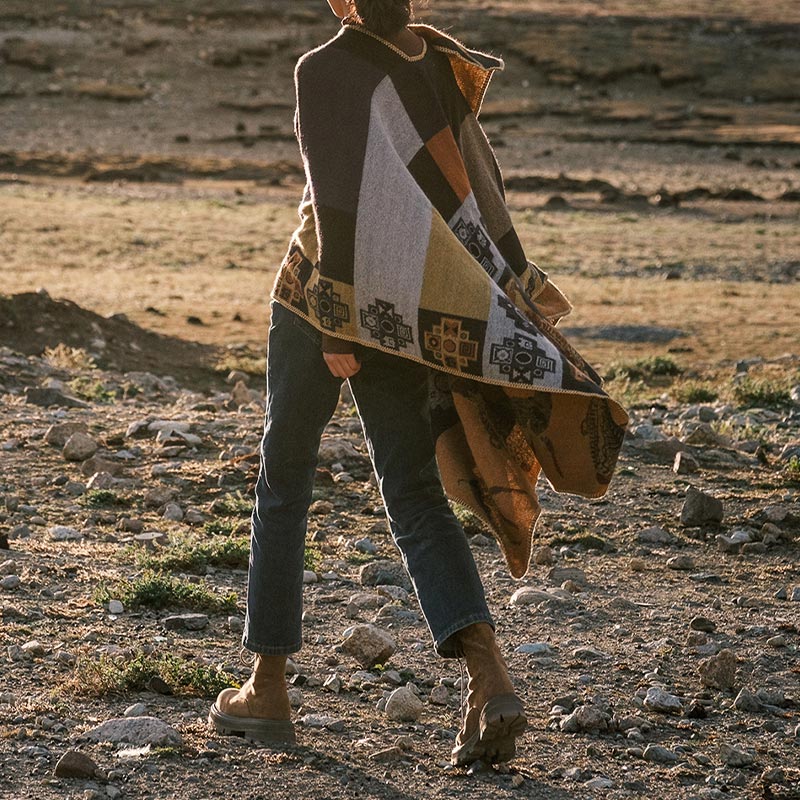 Buddha Stones chal tibetano ciervo jarrón formas geométricas invierno acogedor viaje bufanda abrigo - image 5