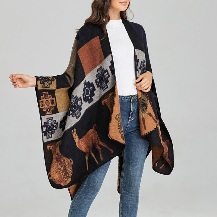 Buddha Stones chal tibetano ciervo jarrón formas geométricas invierno acogedor viaje bufanda abrigo - image 20