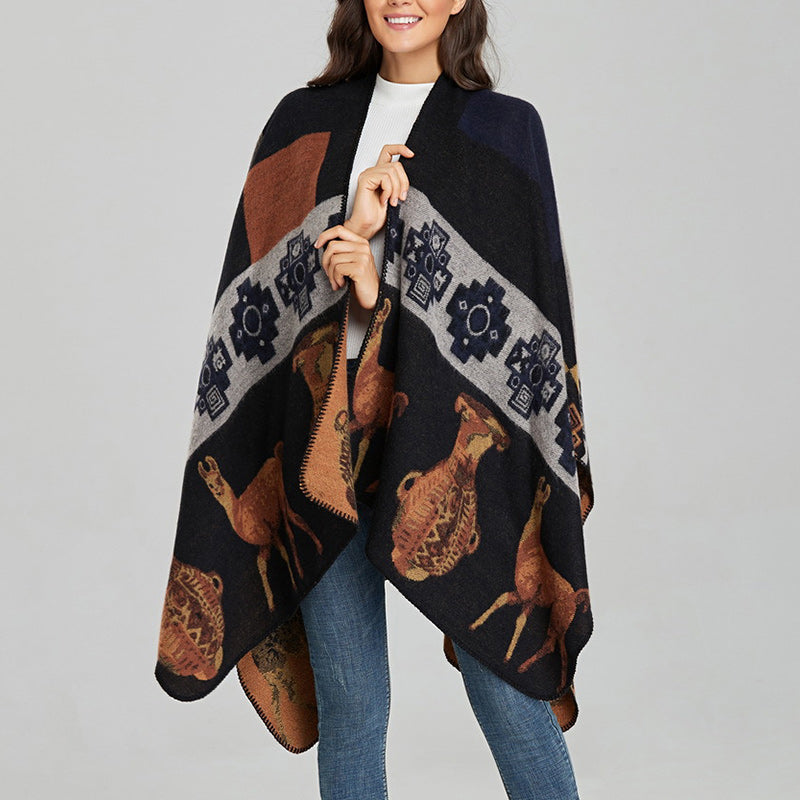 Buddha Stones chal tibetano ciervo jarrón formas geométricas invierno acogedor viaje bufanda abrigo - image 19