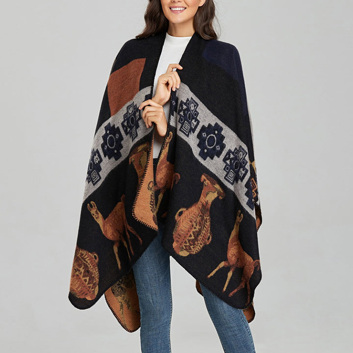 Buddha Stones chal tibetano ciervo jarrón formas geométricas invierno acogedor viaje bufanda abrigo - image 19