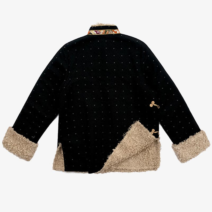 Ropa tibetana de Buddha Stones Lhasa, Top con forro polar, ropa de invierno para mujer