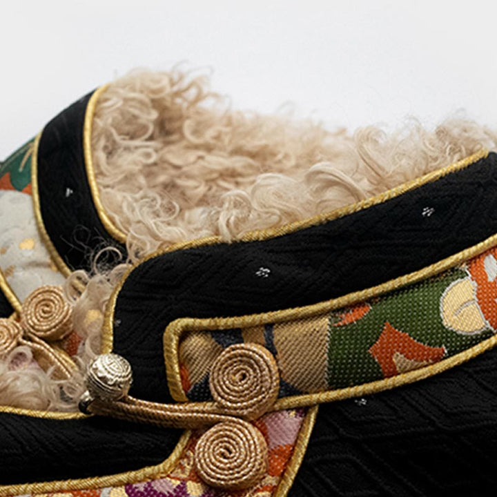 Ropa tibetana de Buddha Stones Lhasa, Top con forro polar, ropa de invierno para mujer