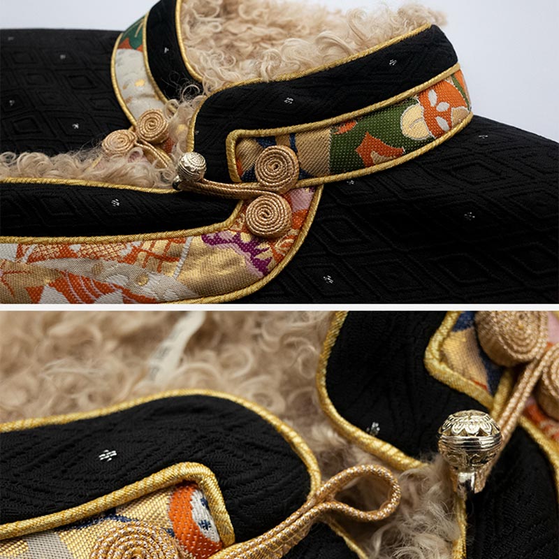 Ropa tibetana de Buddha Stones Lhasa, Top con forro polar, ropa de invierno para mujer