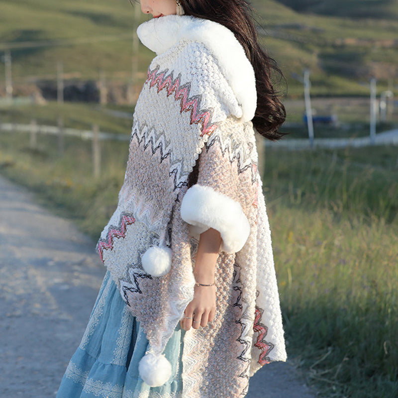 Buddha Stones tibetana multicolor líneas onduladas de punto a rayas chal abrigo invierno acogedor viaje bufanda abrigo - image 27