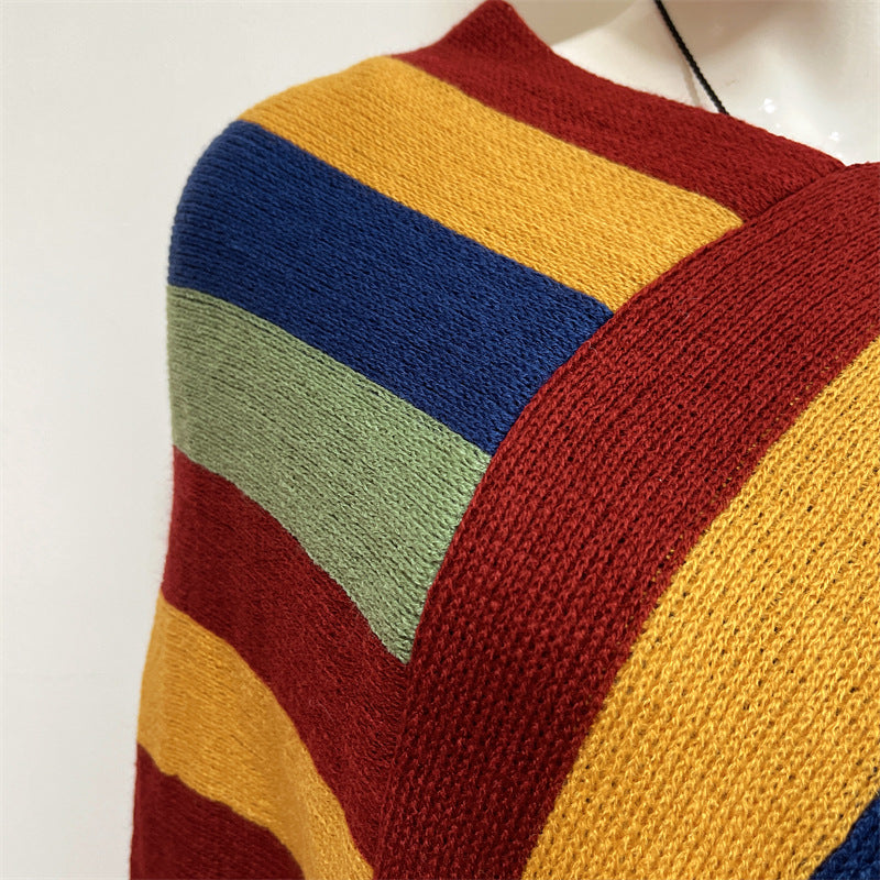 Bufanda de viaje acogedora para invierno con diseño de rayas tibetanas de Buddha Stones, chal con borlas - image 16