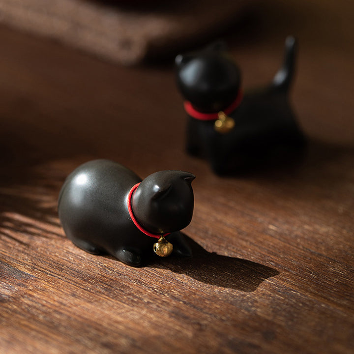 Buddha Stones Mini pequeño gato lindo té mascota cerámica hogar escritorio estatuilla decoración - image 22