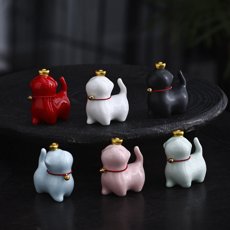 Buddha Stones, Mini lingote de gato de la suerte, té, mascota, cerámica, decoración de escritorio para el hogar - image 2