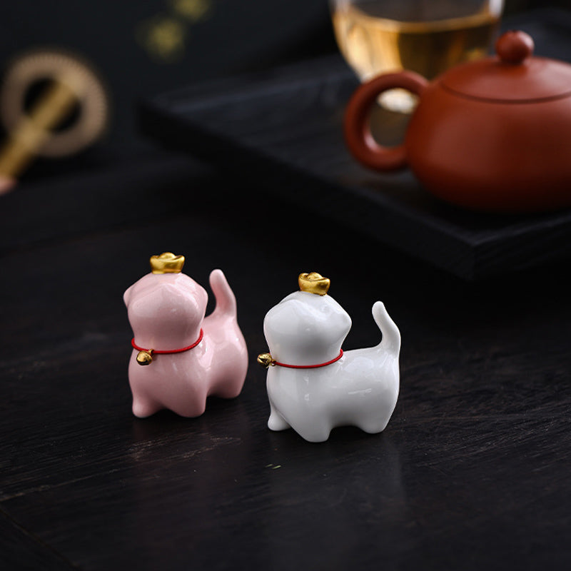 Buddha Stones, Mini lingote de gato de la suerte, té, mascota, cerámica, decoración de escritorio para el hogar - image 11