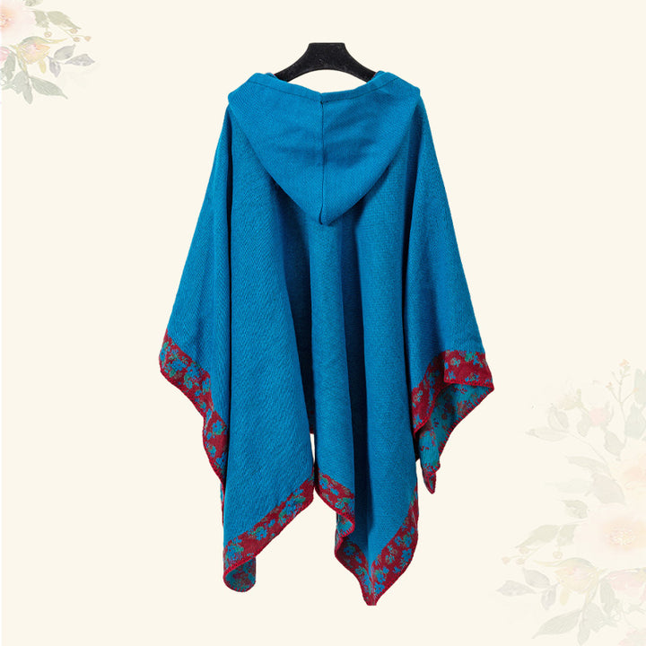 Buddha Stones Chal tibetano Frontera Pequeña Flor Floral Capa con Capucha Invierno Acogedor Bufanda de Viaje Abrigo - image 19