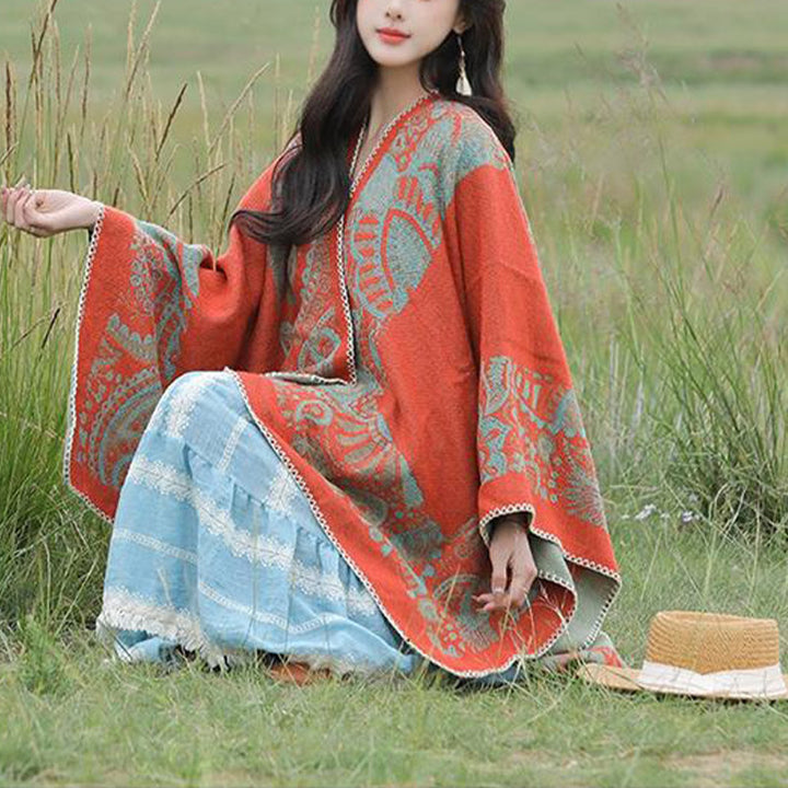 Mantón tibetano de piedras de Buddha Stones , patrón Simple, bufanda de viaje acogedora para invierno - image 9