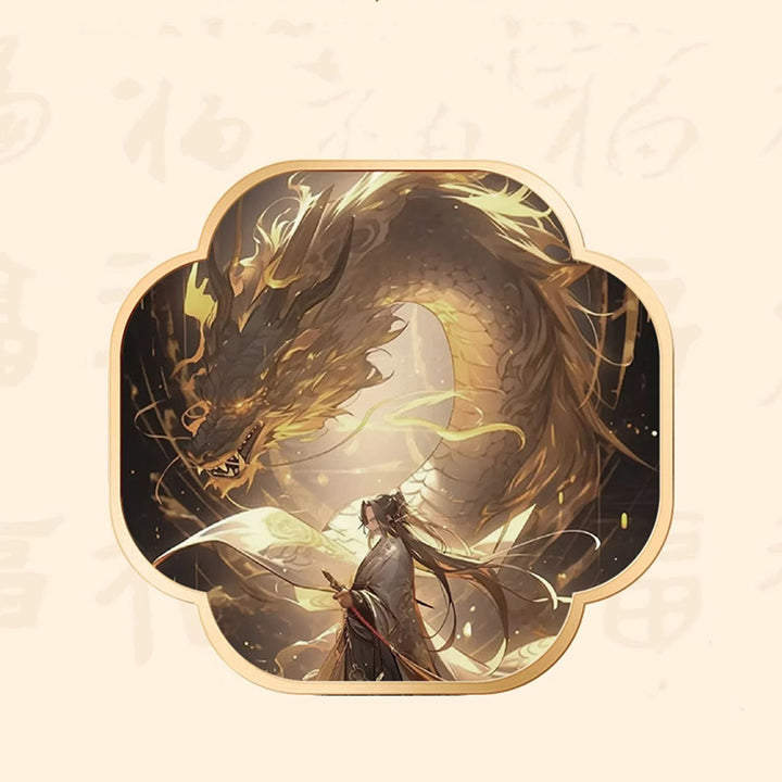 Collar con colgante de plata de ley 999 con Buddha Stones, diseño del Año del Dragón Fu, con carácter de jade hetiano - image 10