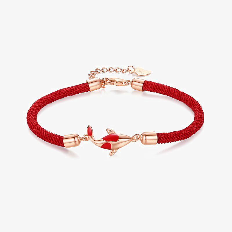 Pulsera de pareja con cadena trenzada de la suerte y la riqueza de los peces Koi con Buddha Stones - image 1