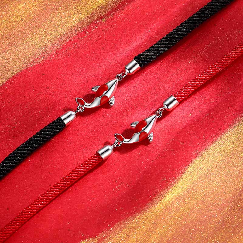 Pulsera de pareja con cadena trenzada de la suerte y la riqueza de los peces Koi con Buddha Stones - image 6