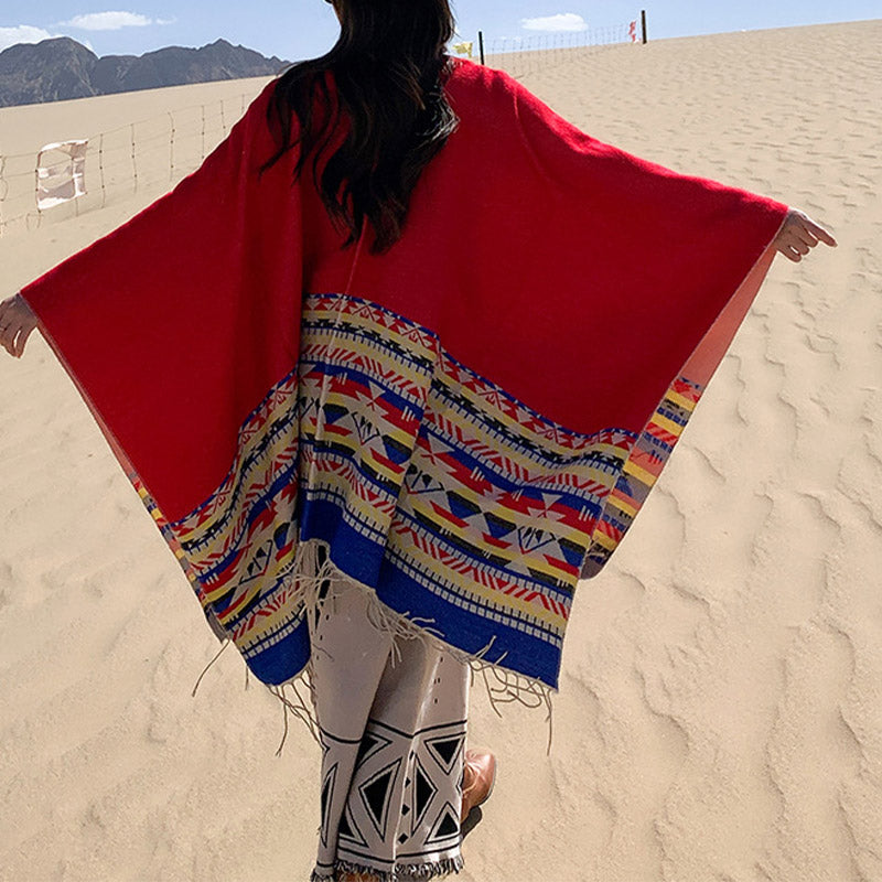 Mantón tibetano de Buddha Stones, geometría colorida, bufanda de viaje acogedora para invierno - image 16