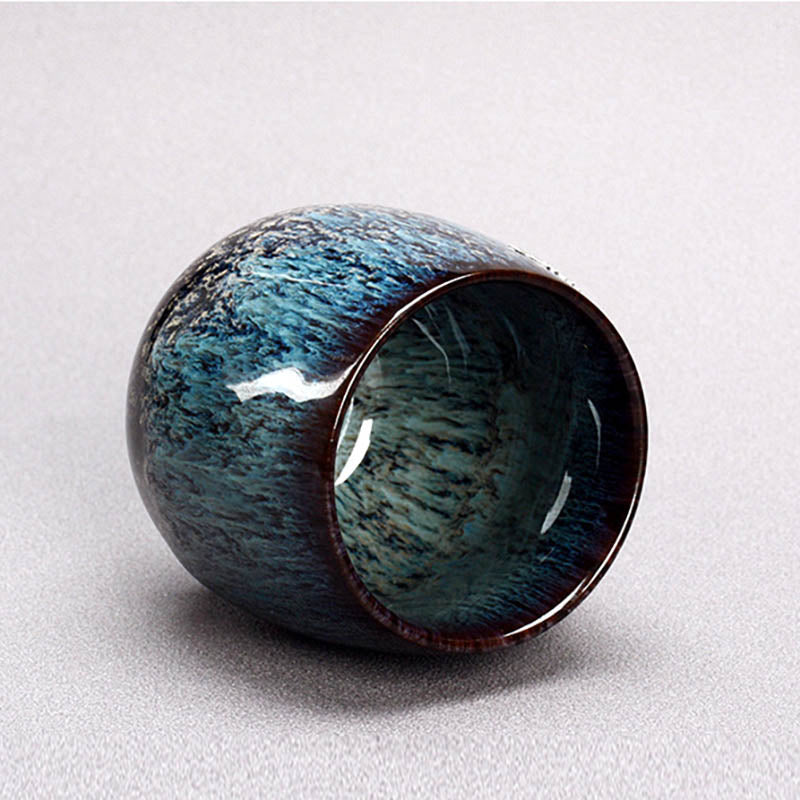 Buddha Stones, hoja de flor de loto plateada, taza de té de cerámica china Jianzhan, taza de té de Kung Fu 150ml