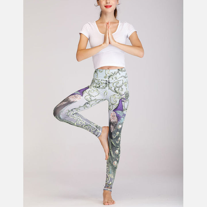 Buddha Stones 2 Piezas Lotus Phoenix Flores de Primavera Pavo Real Top Pantalones Deportes Fitness Yoga Conjuntos de Yoga para Mujer - image 19