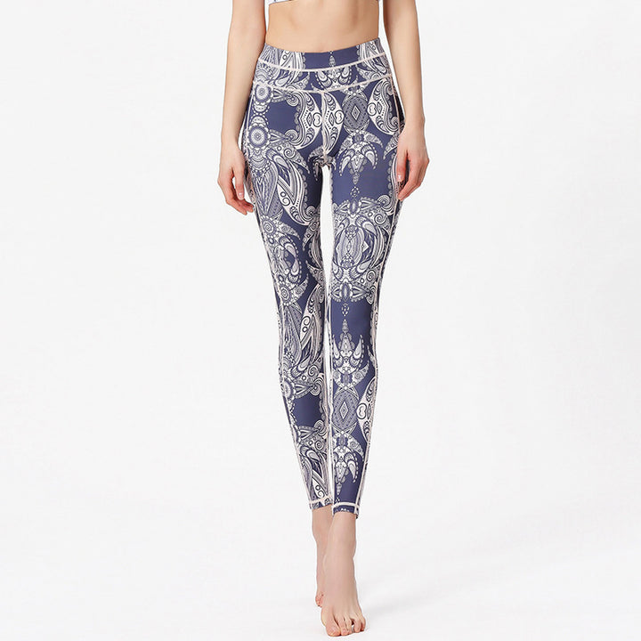 Buddha Stones Flores Hojas Pantalones Deportes Fitness Yoga Leggings Mujer Yoga Pantalones - Lavanda blanca - US8-10, UK/AU12-14, EU40-42 (XL) - image 0