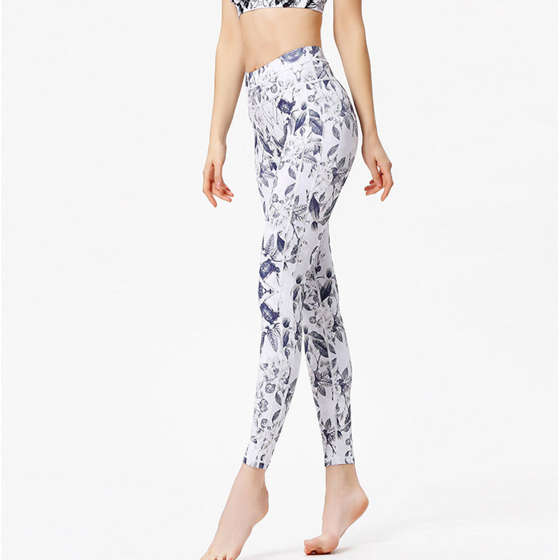 Buddha Stones Flores Hojas Pantalones Deportes Fitness Yoga Leggings Mujer Yoga Pantalones - image 6