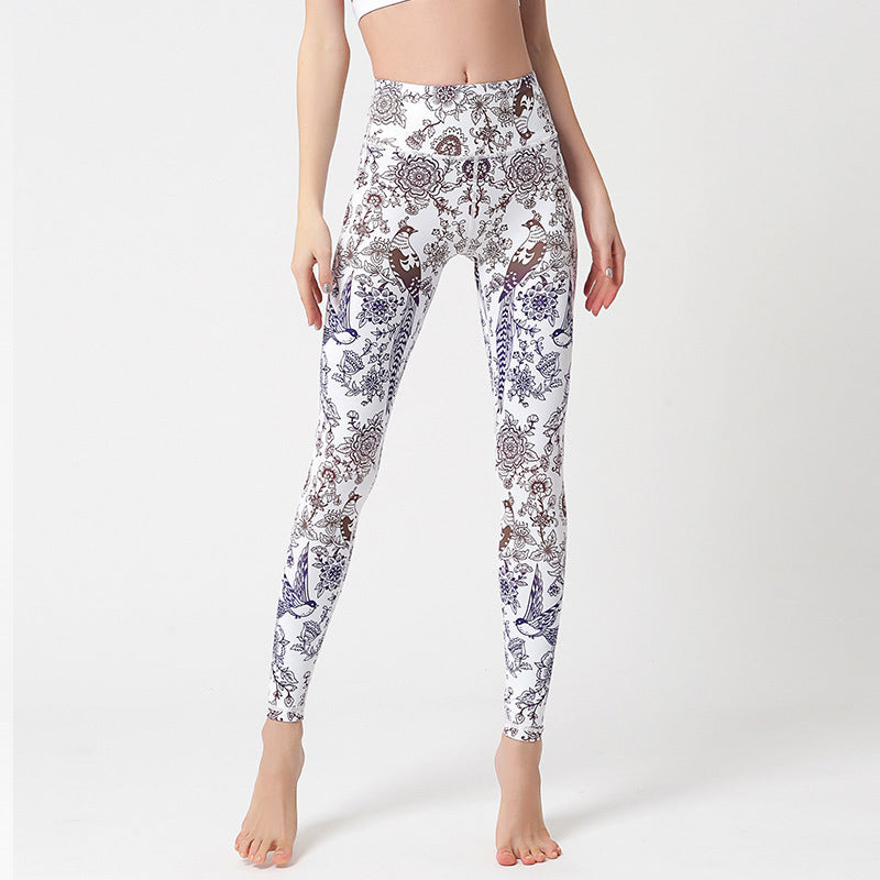 Buddha Stones Flores Hojas Pájaros Pantalones Deportes Fitness Yoga Leggings Mujer Yoga Pantalones - Flores blancas y pájaros - US8-10, UK/AU12-14, EU40-42 (XL) - image 19