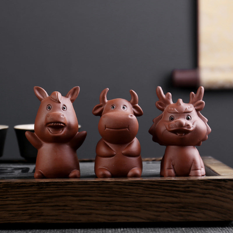 Buddha Stones del zodiaco chino, arcilla púrpura, riqueza, té de cerámica, decoración para el hogar de mascotas - image 19