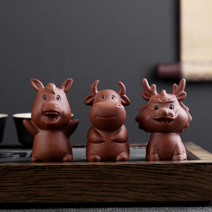 Buddha Stones del zodiaco chino, arcilla púrpura, riqueza, té de cerámica, decoración para el hogar de mascotas - image 19