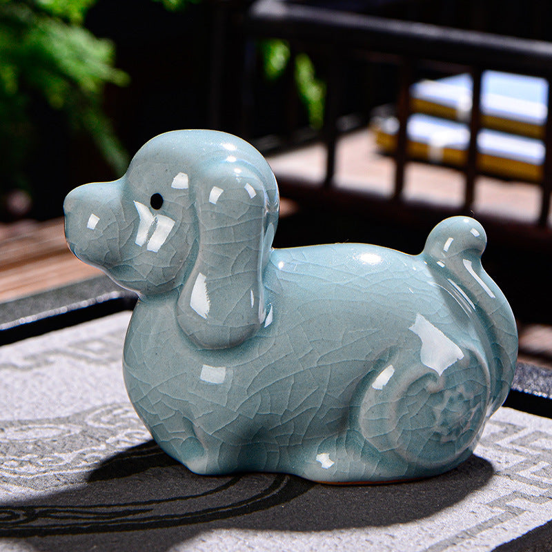 Buddha Stones zodiaco chino riqueza cerámica té mascota hogar estatuilla decoración - Perro 9cm*5cm*6cm - image 24