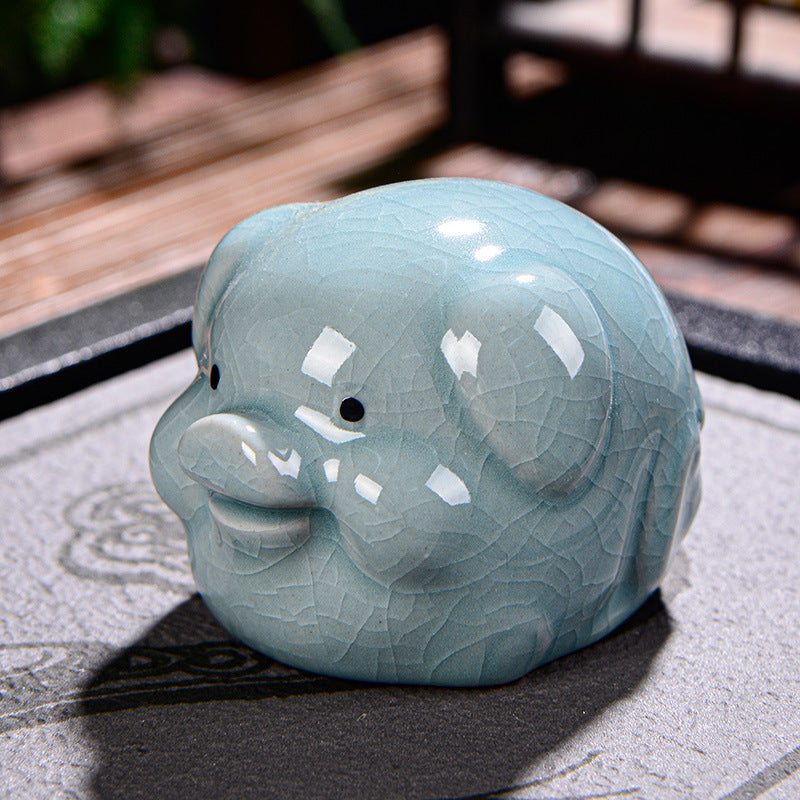 Buddha Stones zodiaco chino riqueza cerámica té mascota hogar estatuilla decoración - Cerdo 7cm*5cm*4,5cm - image 26