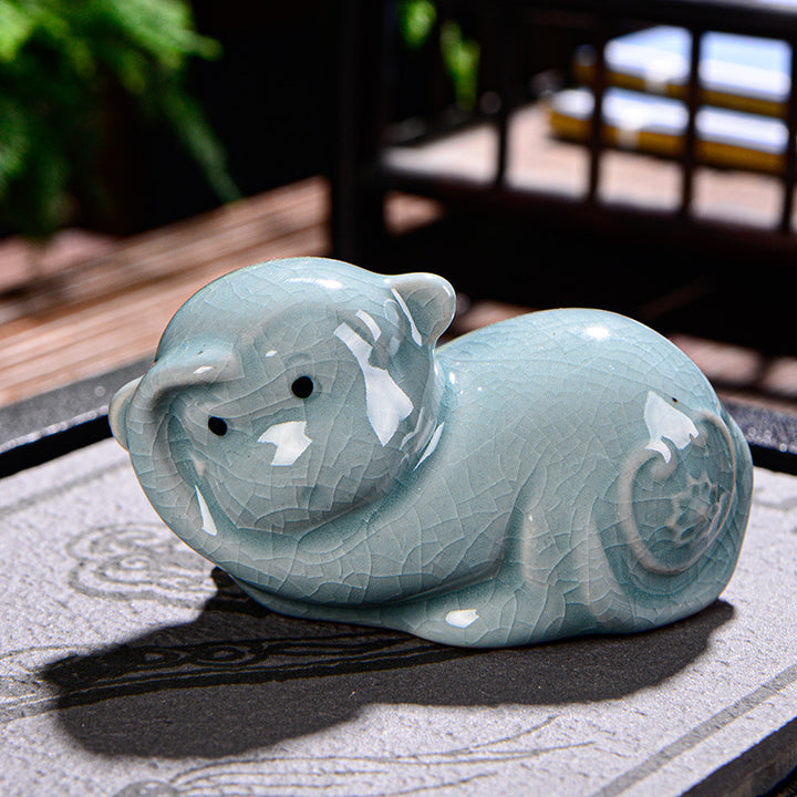 Buddha Stones zodiaco chino riqueza cerámica té mascota hogar estatuilla decoración - Mono 8,5 cm x 5 cm x 5 cm - image 18
