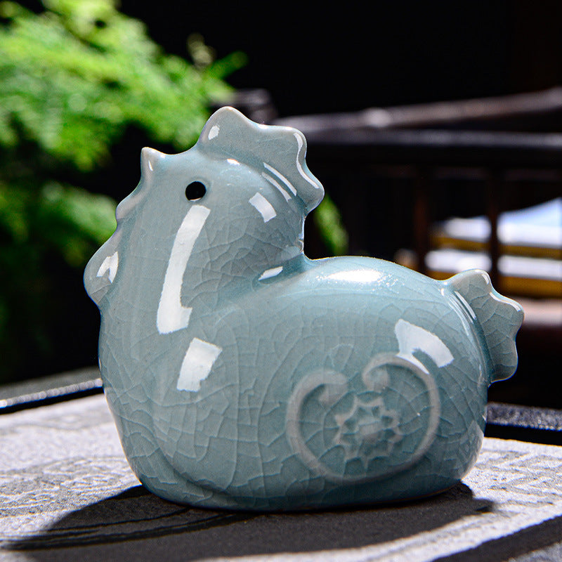 Buddha Stones zodiaco chino riqueza cerámica té mascota hogar estatuilla decoración - Gallo 7cm*5cm*7cm - image 22