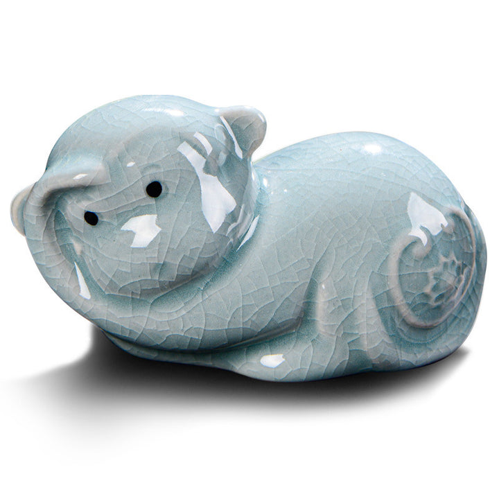 Buddha Stones zodiaco chino riqueza cerámica té mascota hogar estatuilla decoración - image 20