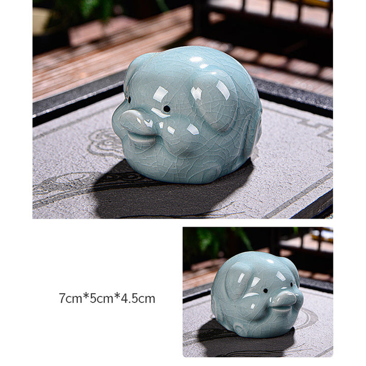 Buddha Stones zodiaco chino riqueza cerámica té mascota hogar estatuilla decoración - image 27