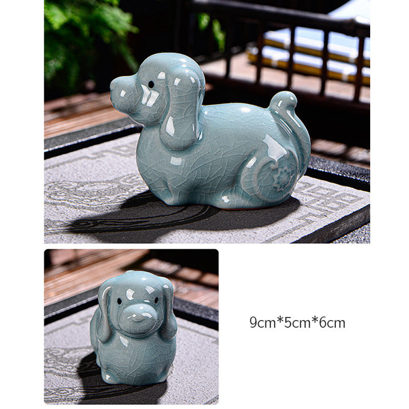 Buddha Stones zodiaco chino riqueza cerámica té mascota hogar estatuilla decoración - image 25